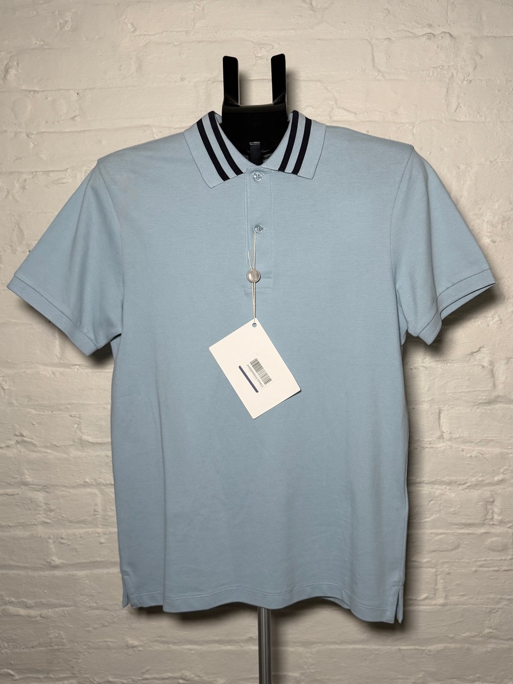 Sandro Light Blue Polo with Contrast Collar
